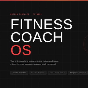 Fitness Coach OS Lite Notion Template | Personal Trainer Planner | Client Tracker | Session Planner