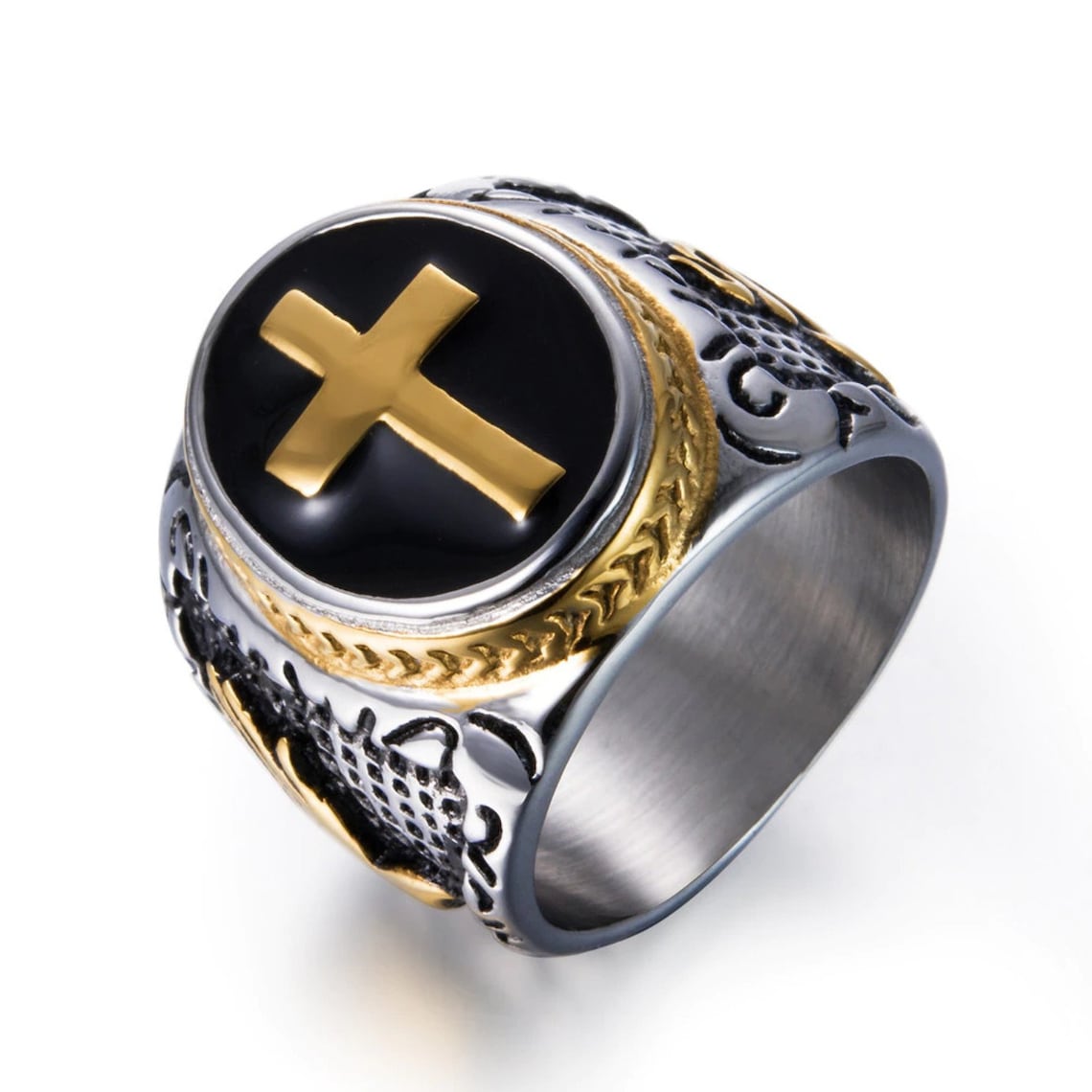 Men's Stainless Steel Christian Rings Ships FREE to You Etsy
