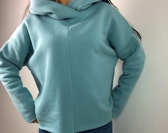 Cozy Warm Oversized Hoodie for Women - Soft Cotton Fleece Sweatshirt, Relaxed Fit Fall & Winter Loungewear, Comfy Casual Pullover