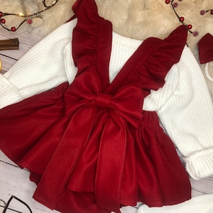 Vestido navideño para bebé con diseño de cuadros escoceses, vestido navideño con falda y camisa para fotos familiares, conjunto navideño para niños, mono navideño para bebé.