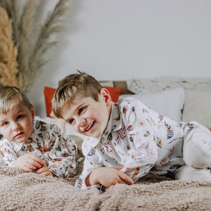 Button Down Muslin Shirt for Kids | Light Summer Casual Cotton Top & Long Sleeve Baptism Outfit in Soft Double Gauze for Boys and Girls
