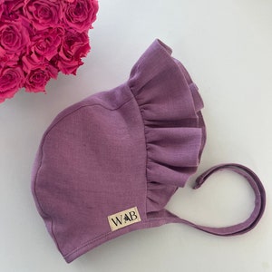 Soft Lightweight Linen Baby Bonnet - Breathable Newborn Headwear for Sun and Wind Protection, Perfect Gift for Baby Showers and Toddlers