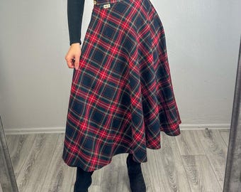 Crazy Girls Gonna Svasata Al Ginocchio Per Donna, Morbida E Elasticizzata, In Tessuto Jersey, Motivi Tartan Rosso E Leopardo, Taglie UK 8-26