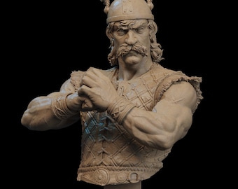 Asterix Bust | Classic Comic Collectible | Handmade Figurine | Vintage Cartoon Fan Art | Gaul Warrior Sculpture