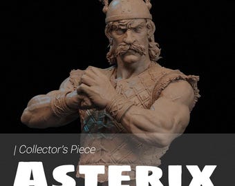 Asterix Bust | Classic Comic Collectible | Handmade Figurine | Vintage Cartoon Fan Art | Gaul Warrior Sculpture