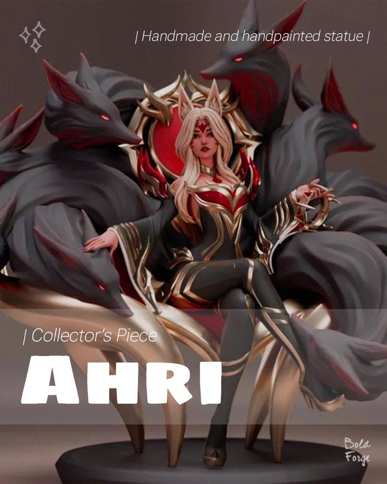 League of Legends Ahri Statue | Immortalized Legend | Enchanting Collector’s Figure image 1