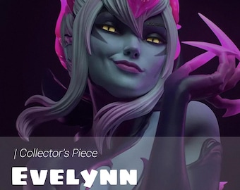 Handmade Evelynn Bust |  League of Legends | Dark Fantasy Collectible Sculpture