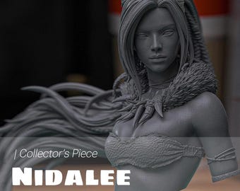 Handmade Nidalee Bust | League of Legends | Collectible Fan Art Sculpture