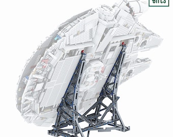 MOC Vertical Stand for Lego Millennium Falcon 05132 & 75192 Model Building Blocks (Building Set Not Included)