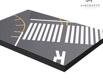 1:400 Single Airport Taxiways Diorama with Laminated Wooden Base