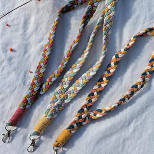 Macrame lanyard long, Colorful Braided Lanyard for Kids and Adults, Small Easter Gift