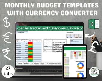 Budget Templates with Currency Converter