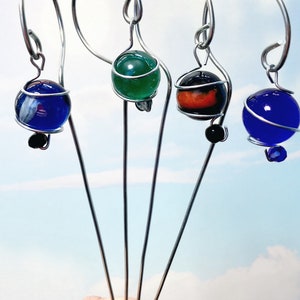 Dark Fairy &quot;lanterns&quot; plant pot stakes set of 5