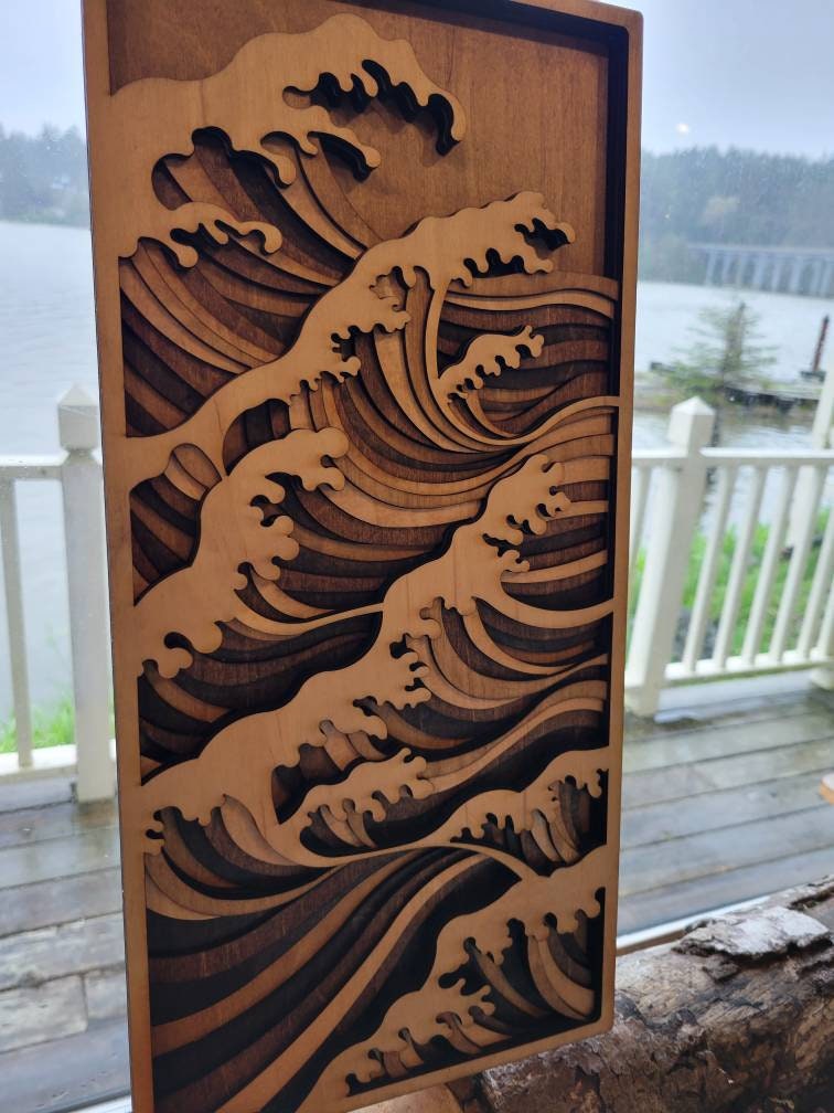 Sculpture de vague d'océan dégradée pour la décoration de la maison,  ornement de vague bleu ciel, décoration murale, artisanat en forme de  vagues - AliExpress