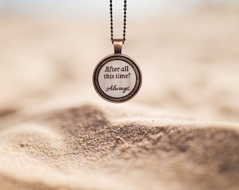 Word / Quote Engraved Wood Necklace in Bronze Bezel Round