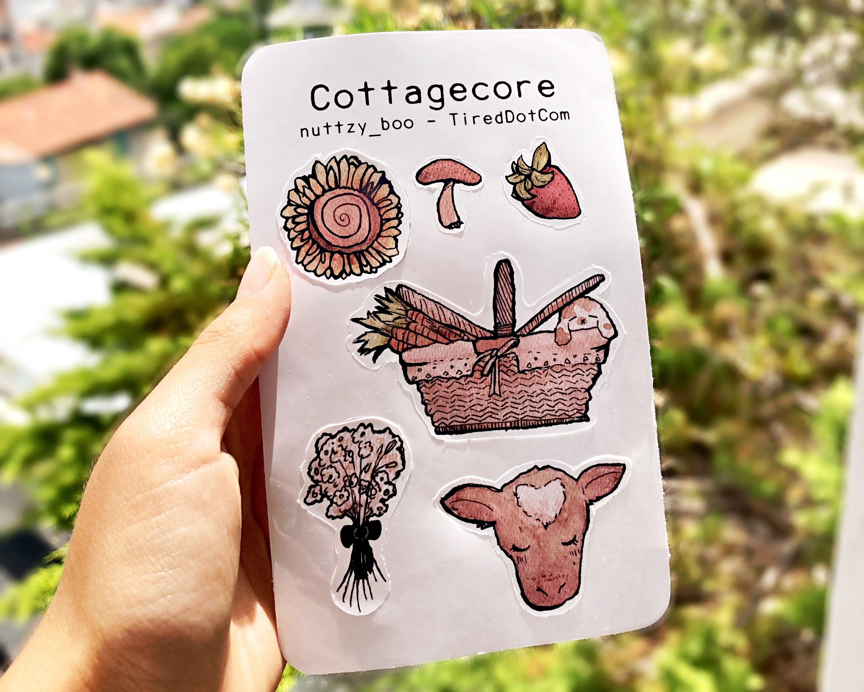 Cottagecore Sticker Sheet - Watercolor - Glossy Vinyl Sticker Sheet ...
