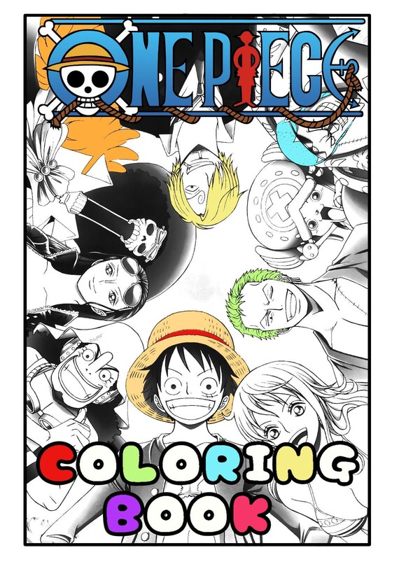 One Piece Coloring Book Etsy