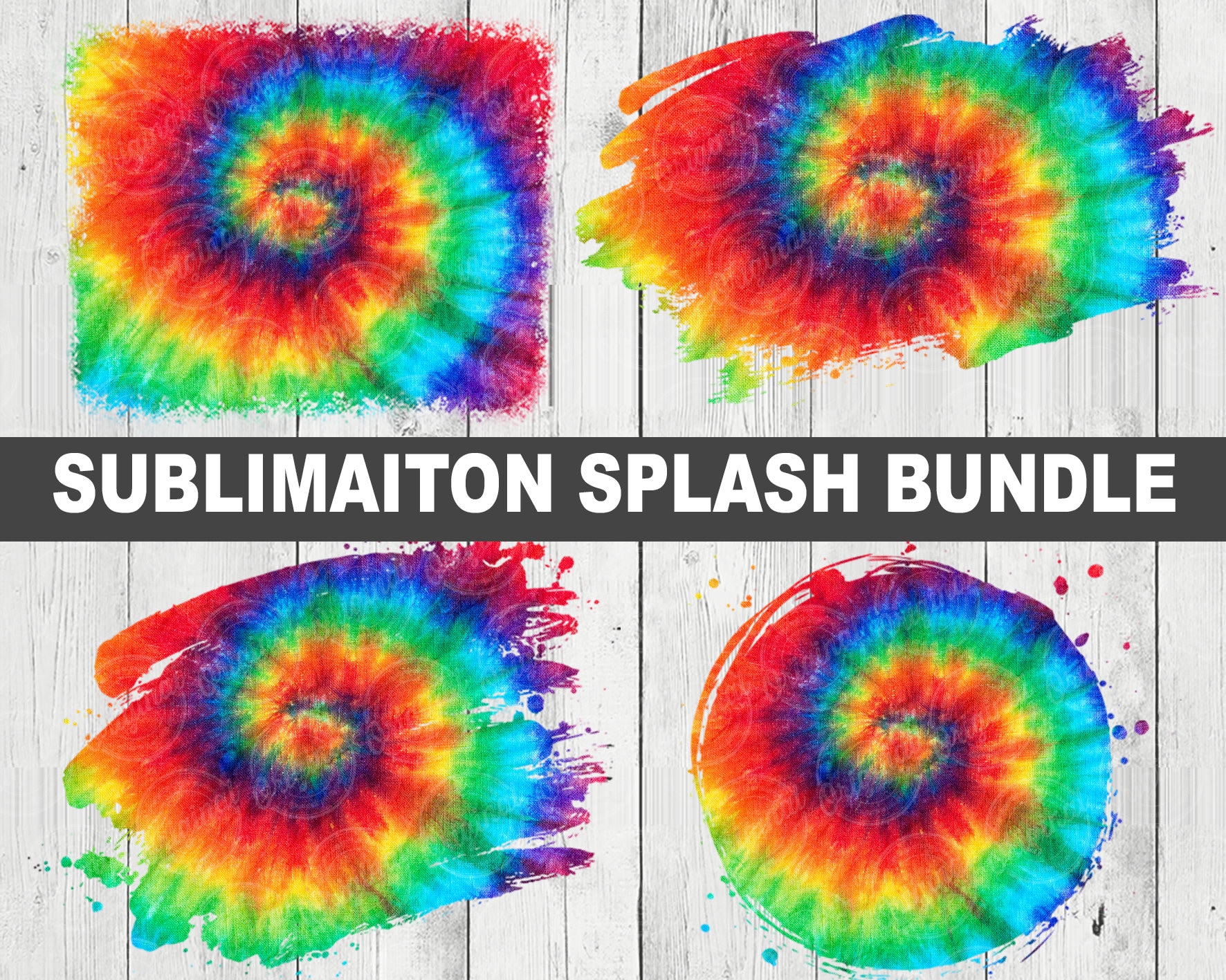 Rainbow Tye Dye Png Splash Sublimation Design | Splatter Bleach Patch |  Back Splash Background | Splatter Brush Stroke | Commercial Use | 4