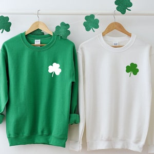 St Patricks Day Sweatshirt - Hoodie, Shamrock Shirt, Saint Paddys Day Outfit, Clover Lucky Slainte Drinking Gift, Four-Leaf Irish Sweatshirt