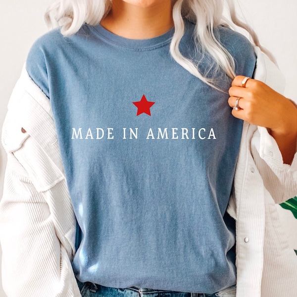 Made In America Shirt, 4th of July T-shirt, Vintage Patriotic shirt, Memorial Day shirt, Team USA, Stars & Stripes Flag, Comfort Colors Tee