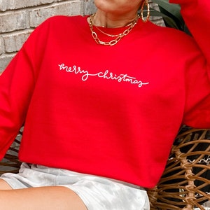 Merry Christmas Sweatshirt /Hoodie, Christmas glitter shirt, womens christmas shirt, Christmas Outfit, christmas shirt, Christmas Sweatshirt
