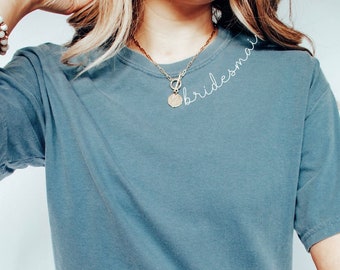 Minimalist Bridesmaid T-Shirt: Comfort Colors Bridal Party Tee