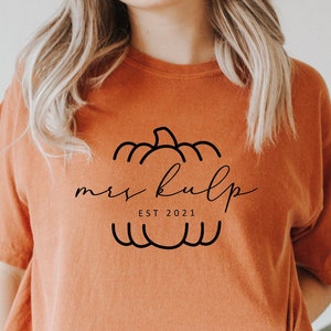 Mr Mrs Shirts Halloween Pumpkin, Personalized Mr Mrs Shirts, Engagement Shirts, Fiance Shirt, Couple Shirts, Bridal Shirt, New Wife Shirt