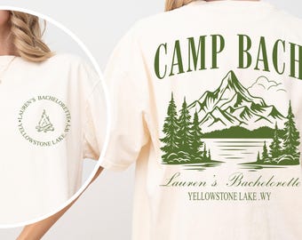 Comfort Colors Vintage Camp Bachelorette Shirt | Custom Camping Bachelorette Tee| Mountain Bride Tee | Retro Lake Bridal Party | Hiking Bach