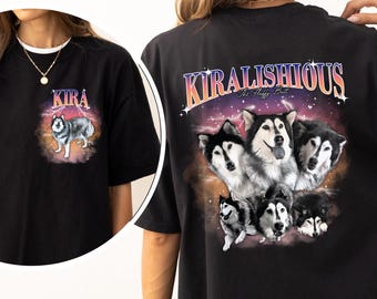 Custom Comfort Colors® Retro Dog Shirt, Personalized Pet Tee, Custom Photo Vintage 90s Graphic, Bootleg Rap Dog Shirt, Custom Design Tshirt