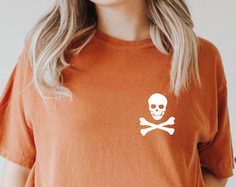 Pocket Skeleton Halloween Shirt - Comfort Colors Tee