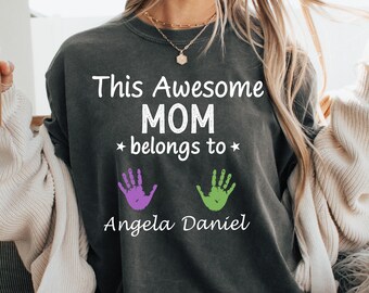Personalized Mom Shirt with Kids Names | This Awesome Mom Belongs To Custom Family Tee | Mama Shirt | Mother’s Day Gift | Custom Name TShirt