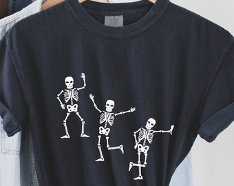 Dancing Skeleton Halloween T-Shirt: Comfort Colors Tee