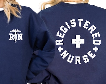 Registered Nurse Sweatshirt | Leopard RN Crewneck | Funny Nurse Sweatshirt | Nurse Week Gift | Nursing School Shirt | RN Graduation Gift
