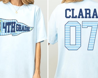 Comfort Colors® Grade Level Teacher Team Shirt | Gingham Back to School Tee | First Second Third Fourth Fifth Grade | New Teacher Gift