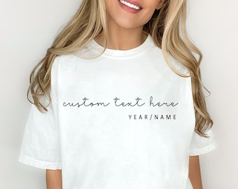 Custom Comfort Colors T-Shirt: Personalized Text, Matching Party Outfit