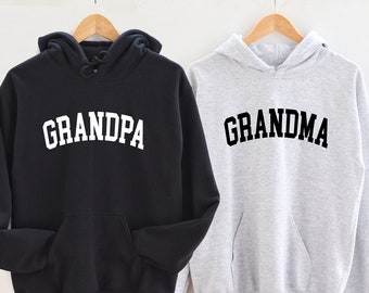 Grandma and Grandpa Sweatshirt or Hoodie, Pregnancy Reveal Sweat, Matching Crewnecks, Grandma Hoodie, Grandpa Sweat, Gift for Grandparents
