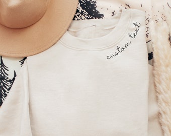 Minimalist Custom Text Crewneck: Personalized Bridal Party Sweatshirt
