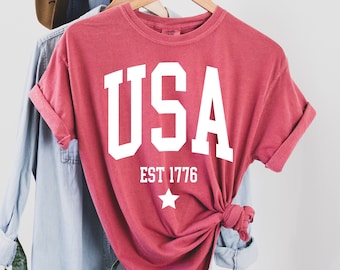 Retro USA T-shirt: 4th of July Patriotic Comfort Colors Tee