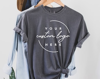 Custom Logo Design T-shirt, Personalized Company Team Matching Shirts, Your Custom Text Here, Graphic Tee, Print Image Photo, Comfort Colors