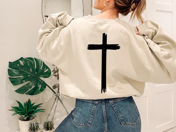 Cross Sweatshirt: Christian Faith Crewneck, Religious Gift