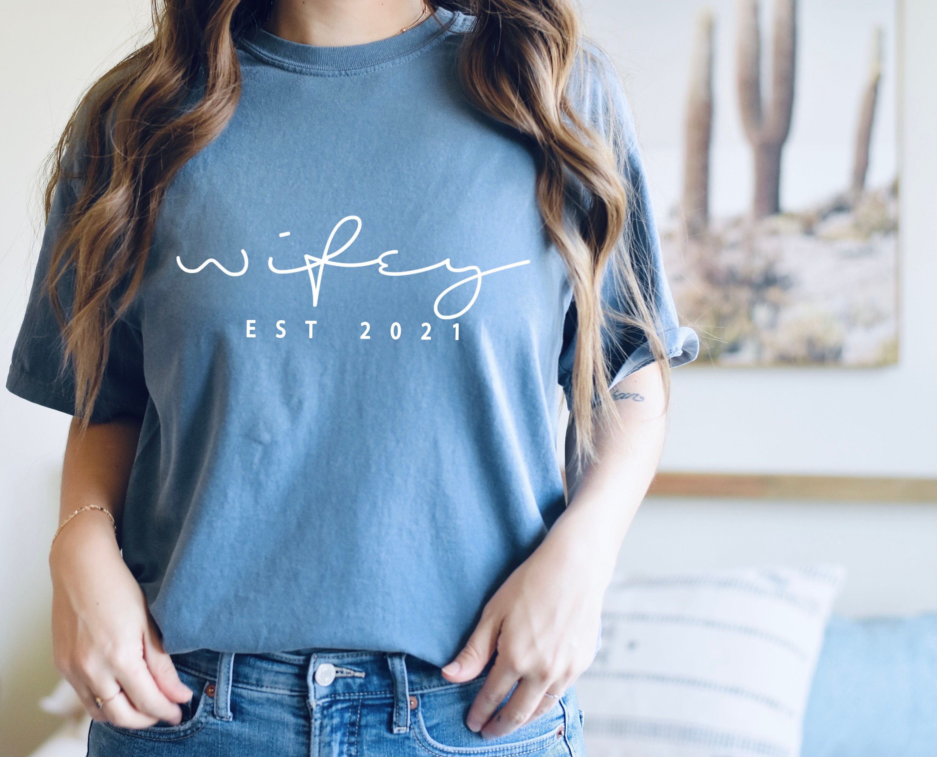 Customized Wifey Est 2021 Shirt Mrs Sweat Wifey T-shirt - Etsy