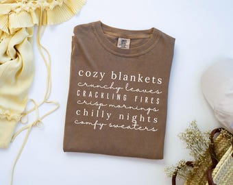 Comfort Colors® Fall Cozy Shirt | Cozy Season Tee | Cute Fall Shirt | Autumn Graphic Tee | Fall T-Shirt | Cozy Fall Gift | Vintage Fall Tee