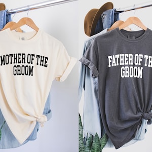 Mother of the Groom and Father of the Groom Comfort Colors Shirt, Matching Family of the Groom gift, Wedding day gifts Tee, Grooms Mom shirt