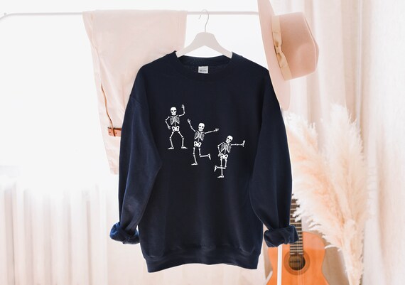 Dancing Skeleton Halloween Sweatshirt: Unisex Cotton Blend Hoodie