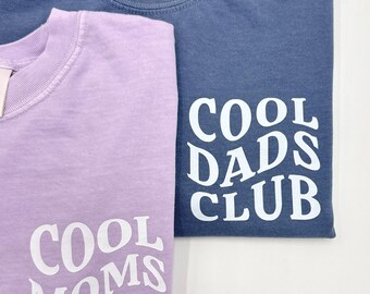 Cool Moms Dads Club T-shirt, Mother's Father's Day Gift, Daddy Mama Mommy Tee, Mom Dad to be, Matching Shirt, Pregnancy Reveal, Customizable