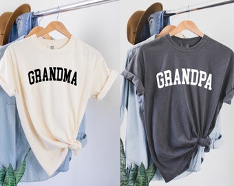 Grandma and Grandpa Comfort Colors Shirt, Pregnancy Reveal Tee, Matching Shirts, Grandma Shirt, Grandpa Shirt, Gift for Grandparents