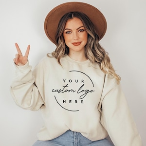 Custom Logo Design Sweatshirt or Hoodie, Personalized Company Team Matching Shirts, Your Custom Text Here, Brand Logo, Graphic Image Photo