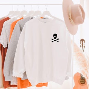 Pocket Skeleton Halloween Sweatshirt: Unisex Cotton Blend image 3