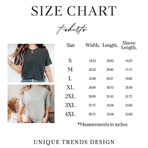 the size chart for a women's t - shirt