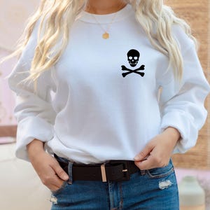 Pocket Skeleton Halloween Sweatshirt: Unisex Cotton Blend image 2